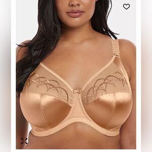 Elomi Cate Full Figure Underwire Lace Cup 38I Bra EL4030 Hazel Tan